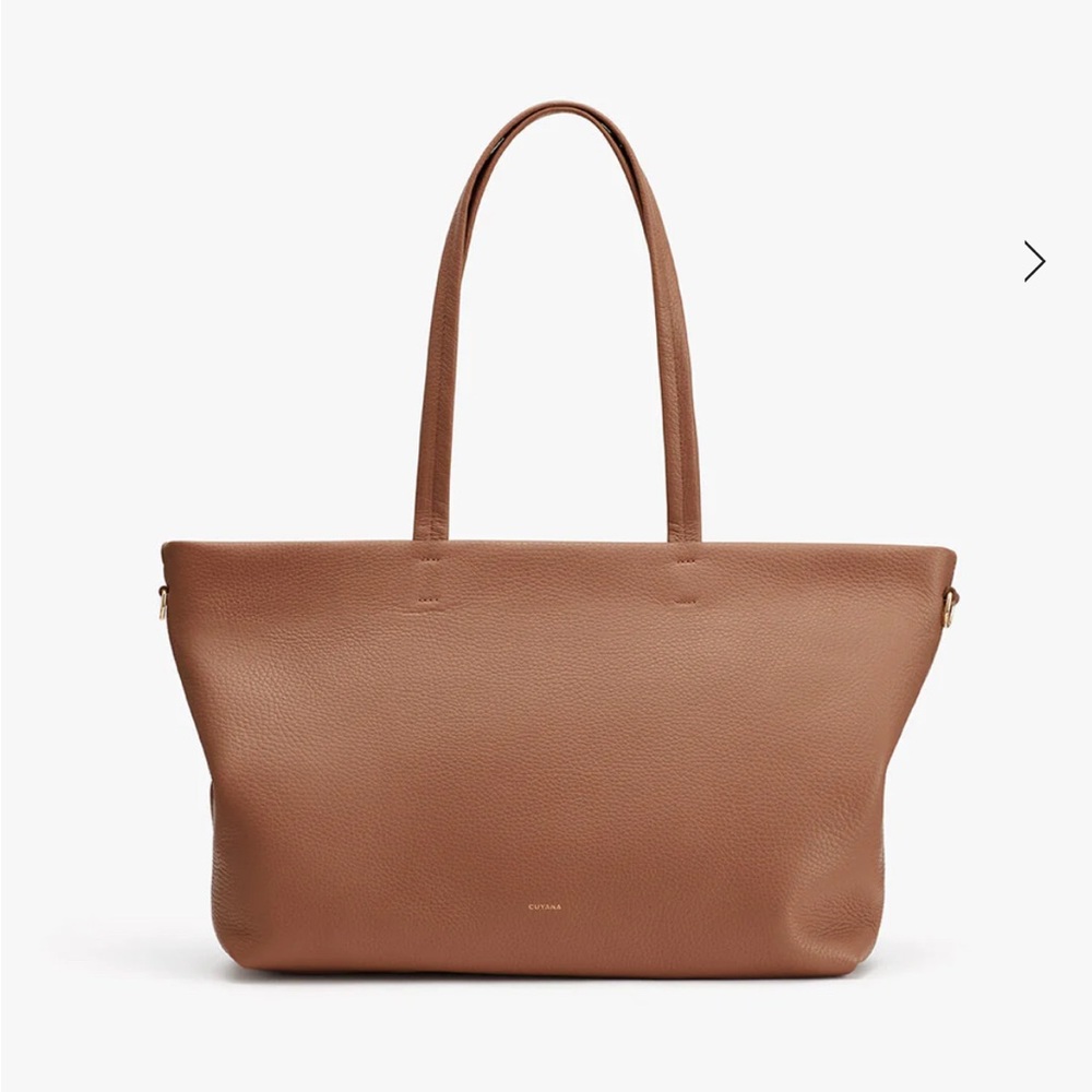 Cuyana Caramel Leather Tote Bag